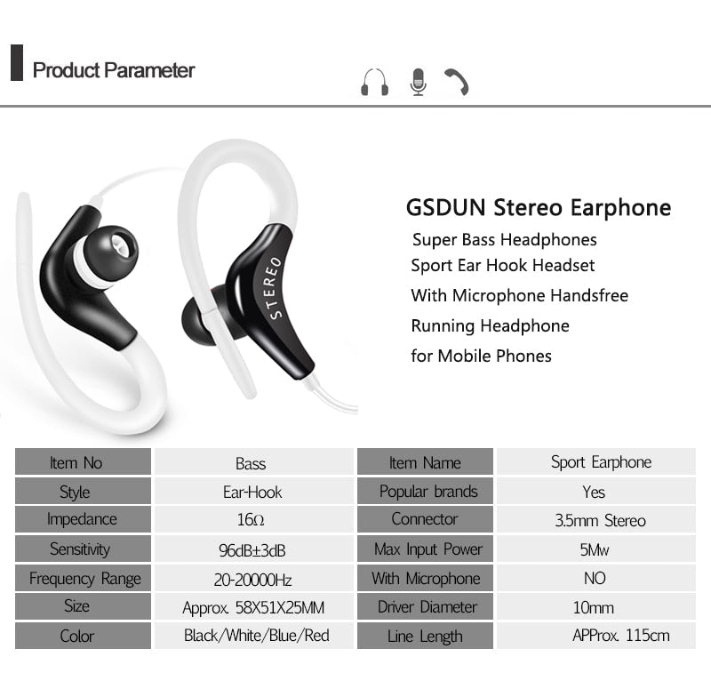Auriculares Deportivos Universales Intrauriculares con Micrófono